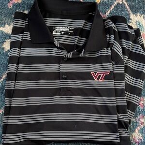 Virginia Tech Nike Golf Black Striped Polo Shirt